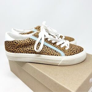 MADEWELL SIDEWALK LEOPARD LOW TOP SNEAKERS CALF HAIR LEATHER WOMENS SZ 5